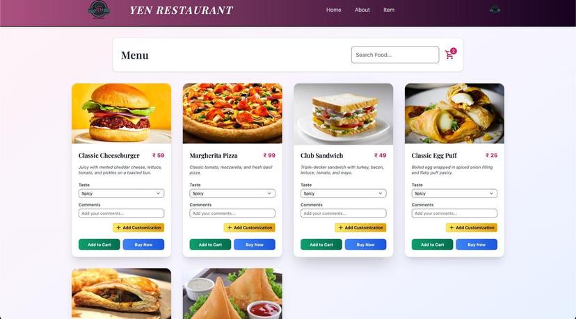 Restaurant Management Screenshot