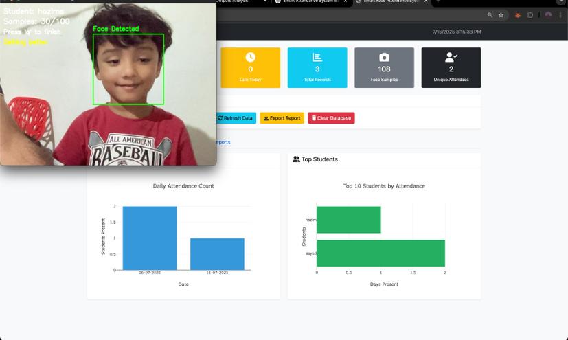 Smart Face Attendance System Screenshot